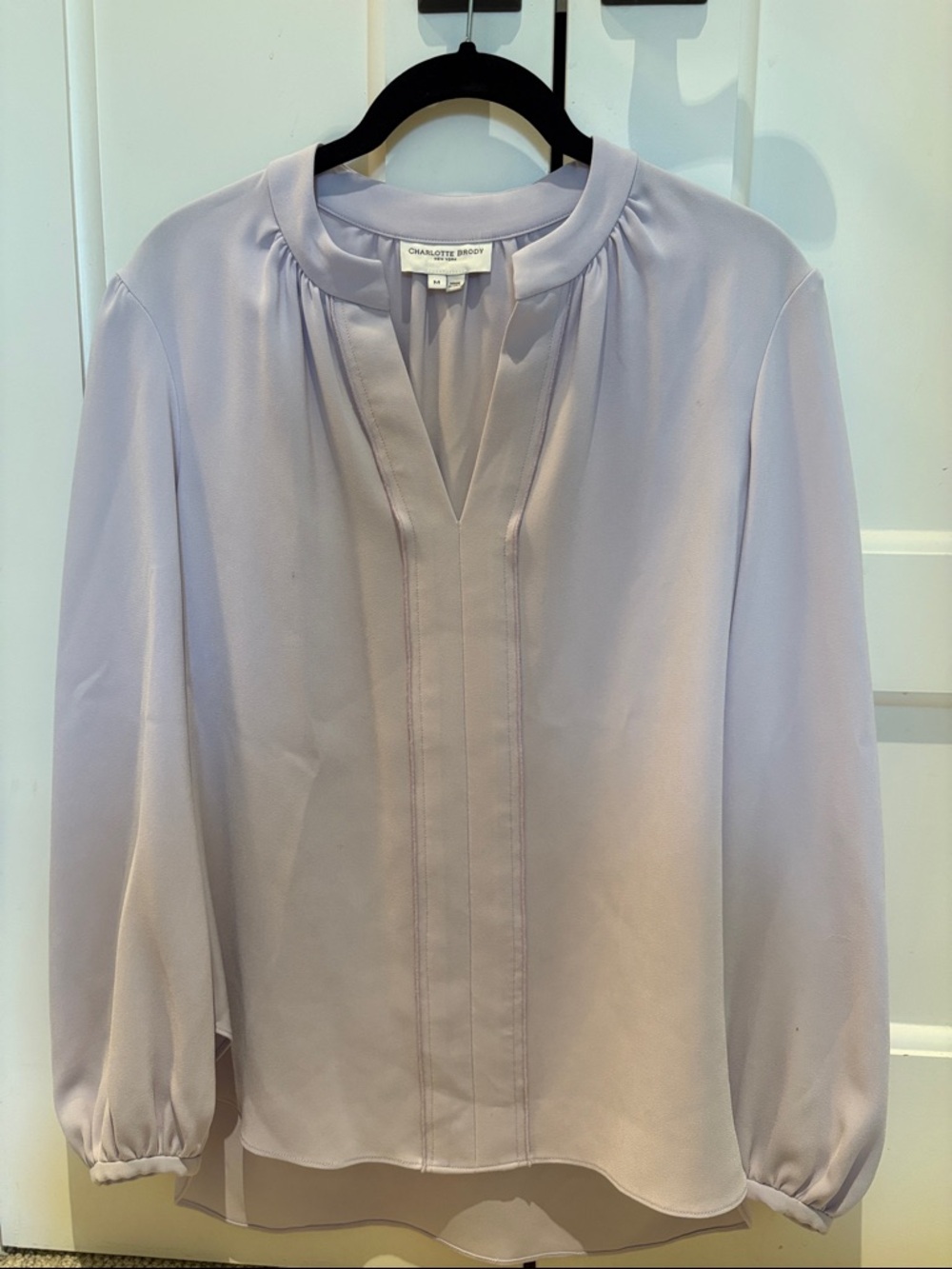 Charlotte Brody Lavender Split-Neck Blouse